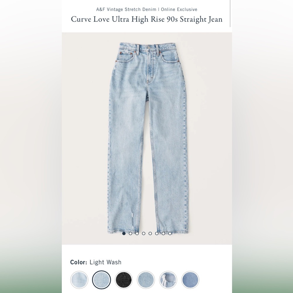 Abercrombie & Fitch Light Blue Straight Leg Jeans - Picture 2 of 4